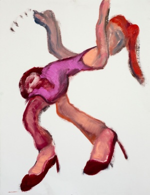 Alexander Iskin, Studie Schwangerschaftsgymnastik, 2015, 65 × 50 cm, oil on paper