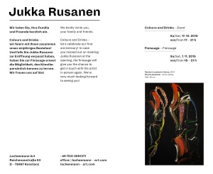 Invitation Colors and drinks Jukka Rusanen @ Lachenmann Art