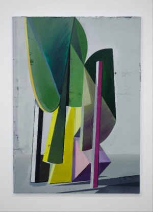 Genti Korini, Simulation on the axes Nr. 12, 2020, Acryl und Öl auf Leinwand, 100 x 70 cm