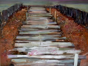 Franziska Klotz, Moorbrücke, 2019, Öl auf Leinwand, 180x240 cm, Credits by Klaus Mechalik