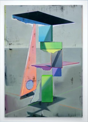 Genti Korini, Simulation on the axes Nr. 5, 2020, Acryl und Öl auf Leinwand, 170 x 120 cm
