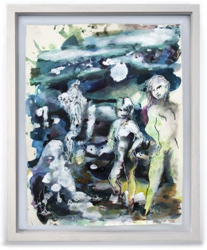 Florian Pelka, Nightshow, 2014, Tinte und Aquarell auf Papier, gerahmt, 45x35cm