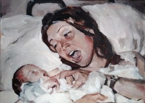 Blanca Amorós, Maternidad. Oil on linen. 33x24 cm. 2015, Lachenmann Art