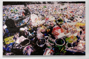 Reifenberg, Untitled 100415, 2015, Plastîktüte und Scotch tape, 130 x 200cm, Photocredits Wolfram Ziltz