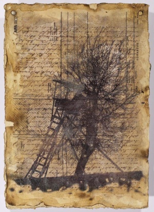 Jan Davidoff, Treehouse, 2017, 29x21,5cm, Mischtechnik auf Papier