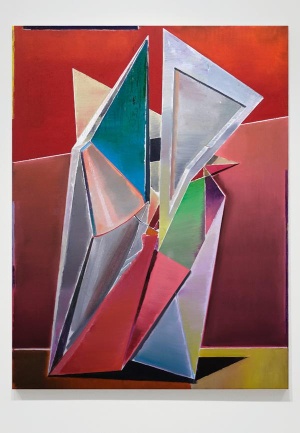 Genti Korini, Structure Nr. 13, 2017, Öl auf Leinwand,  160 x 120 cm