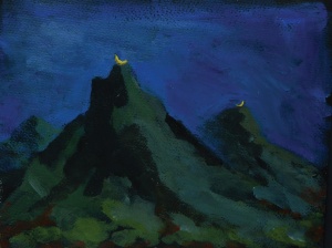 Zohar Fraiman, Bananas in Love in the Mountains, 19 x 26 cm, Acrylic on Paper, 2015 