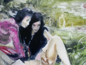 Tanja Selzer, Waterlillies 2, 120x160 cm, Oil, Graphite on Linen, 2013